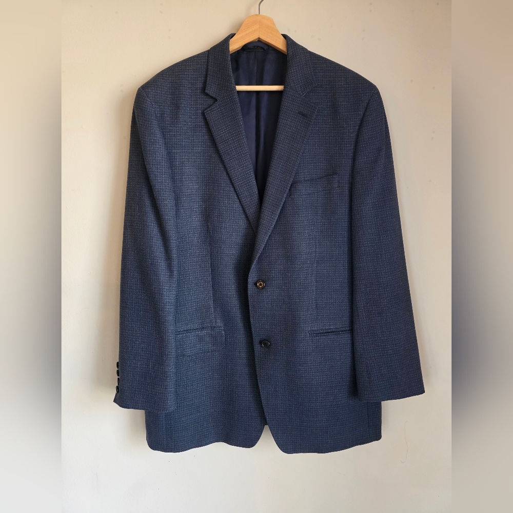 Michael Kors Deep Navy Textured Two-Button Sport Coat 42L NEW